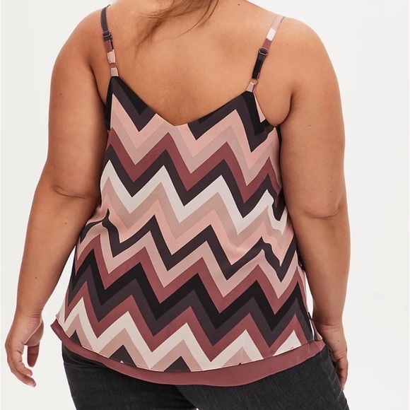 Torrid Purple Chevron Stripe Chiffon Double Layer Swing Cami Size 00 - Picture 2 of 7